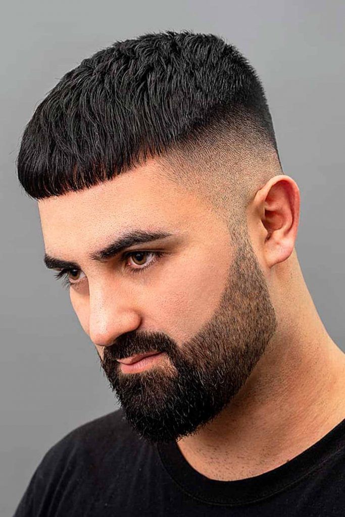 Thick Cropped Bang #beard #beardfade #fadedbeard