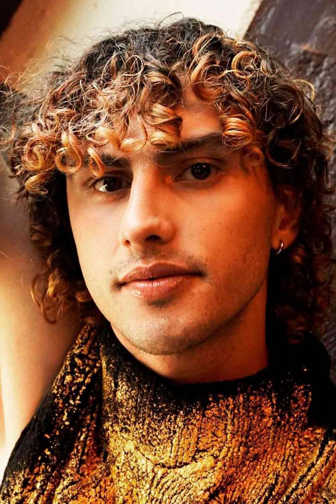 Blunt Curly Fringe #curlyhairmen #curlyhairstylesformen #hairstylesforcurlyhairmen