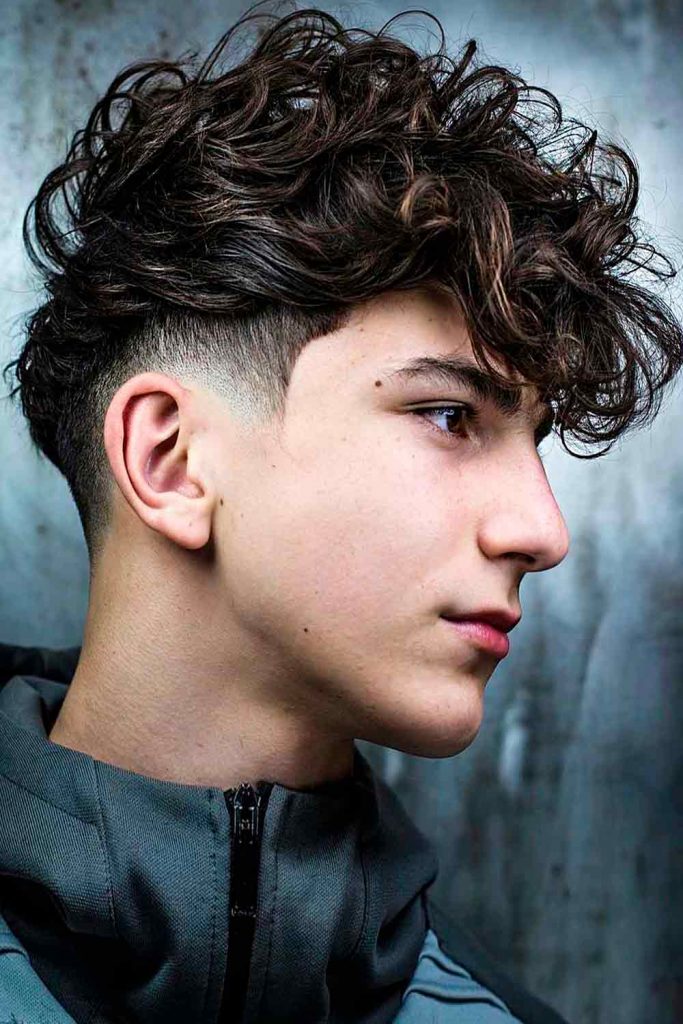 Long Curly Hair Fade #curlyhairmen #curlyhairstylesformen #menwithcurlyhair