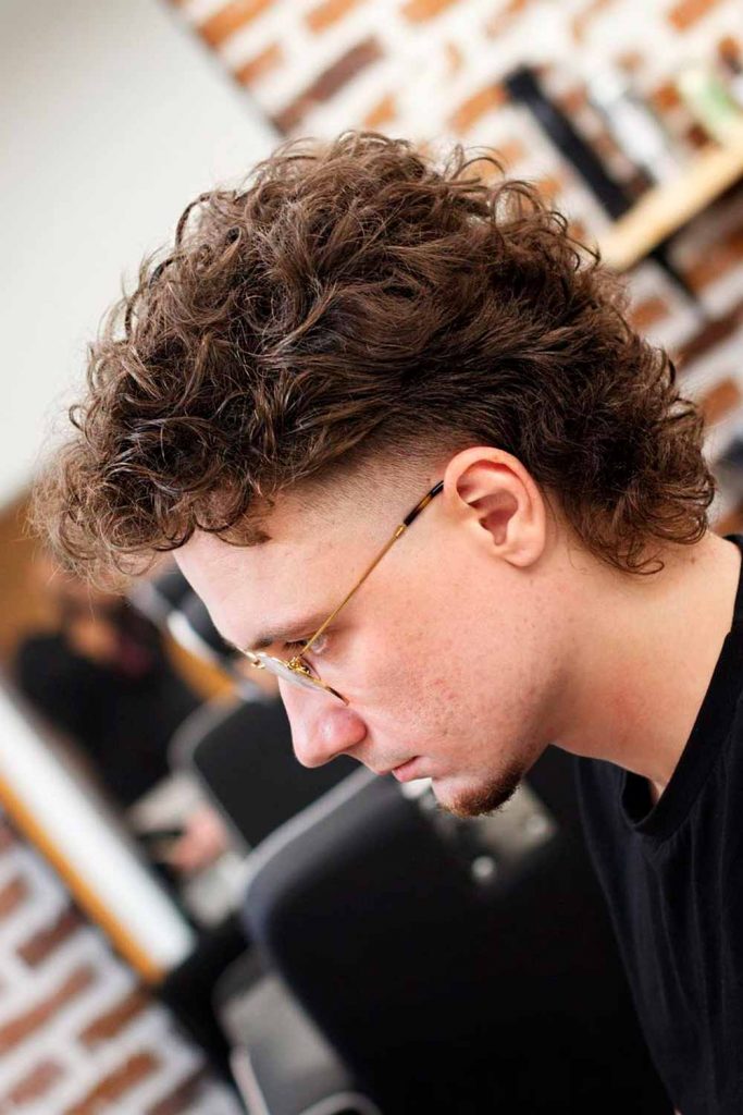 Curly Mullet Fade #curlyhairmen #curlyhairstylesformen #menwithcurlyhair