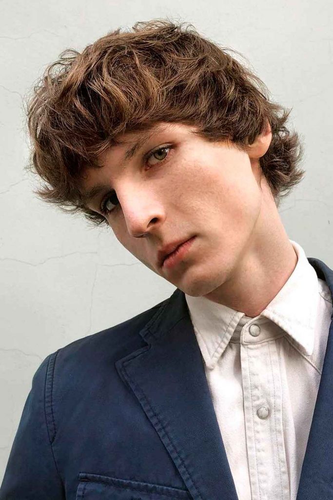 Wavy Medium Scissor Haircuts For Men