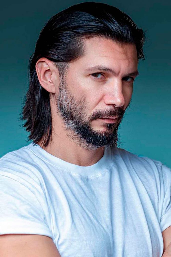 Long Hair Slicked Back Men’s Hairstyle