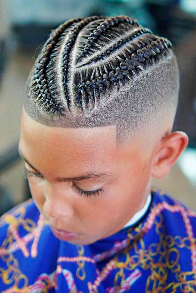 Bald Fade + Cornrows #blackboyshaircuts