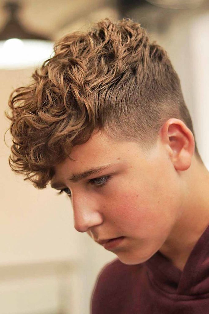  Curly Hair Boys Tapered Sides #boyshaircuts #kidshaircut #boyhaircuts