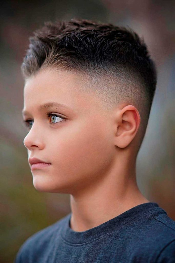 Finger Brushed Up Short Hair High Fade #boyshaircuts #kidshaircut #boyhaircuts