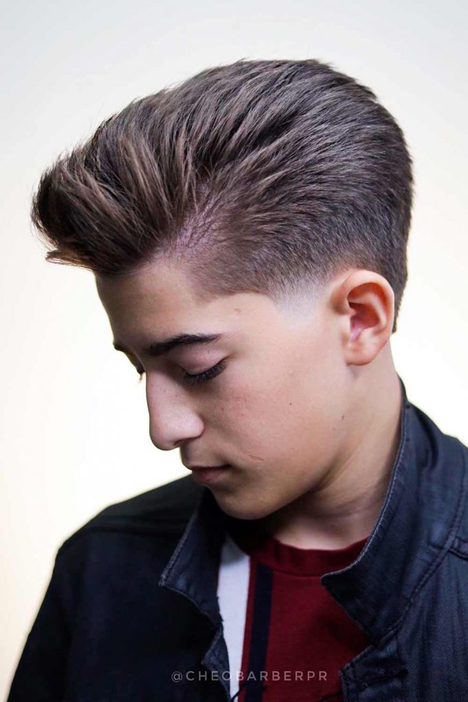 Pompadour Taper Fade #boyshaircuts #kidshaircut #boyhaircuts