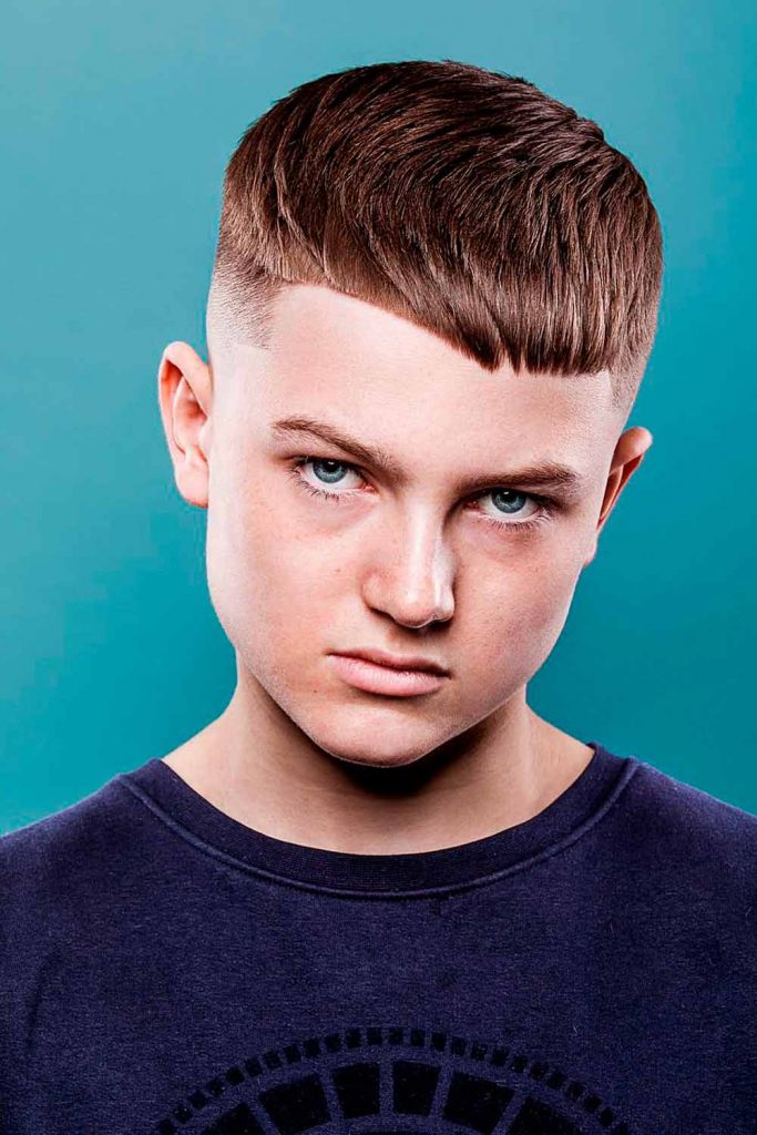 Textured French Crop With Straight Fringe #boyshaircuts #kidshaircut #boyhaircuts