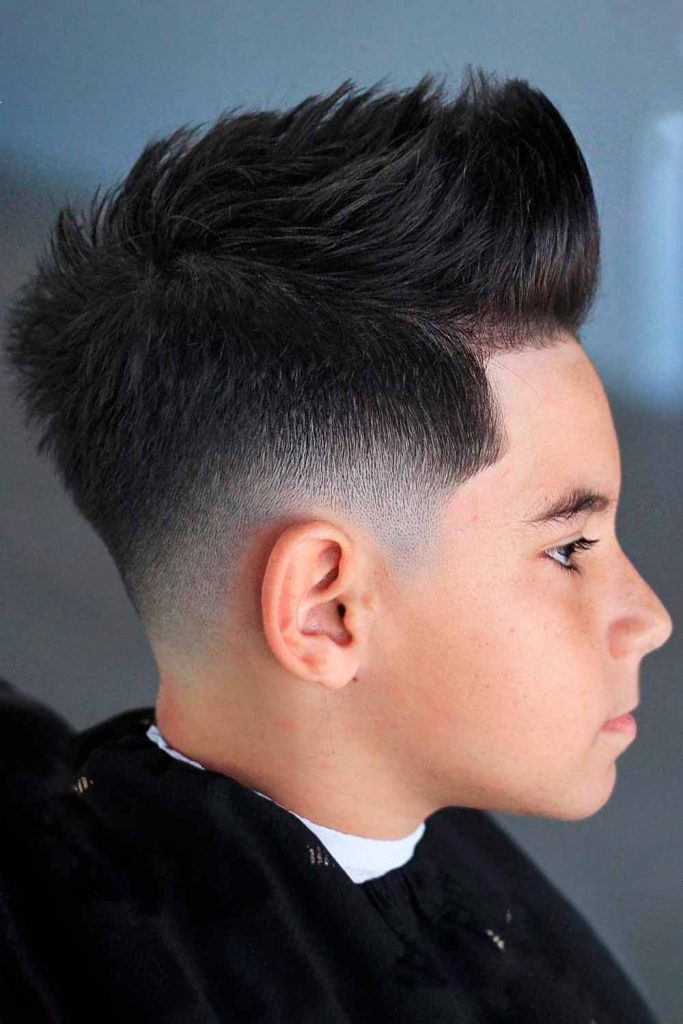 Side Part Mid Fade Faux Hawk #boyshaircuts #boyshairstyles #haircutsforboys #hairstylesforboys