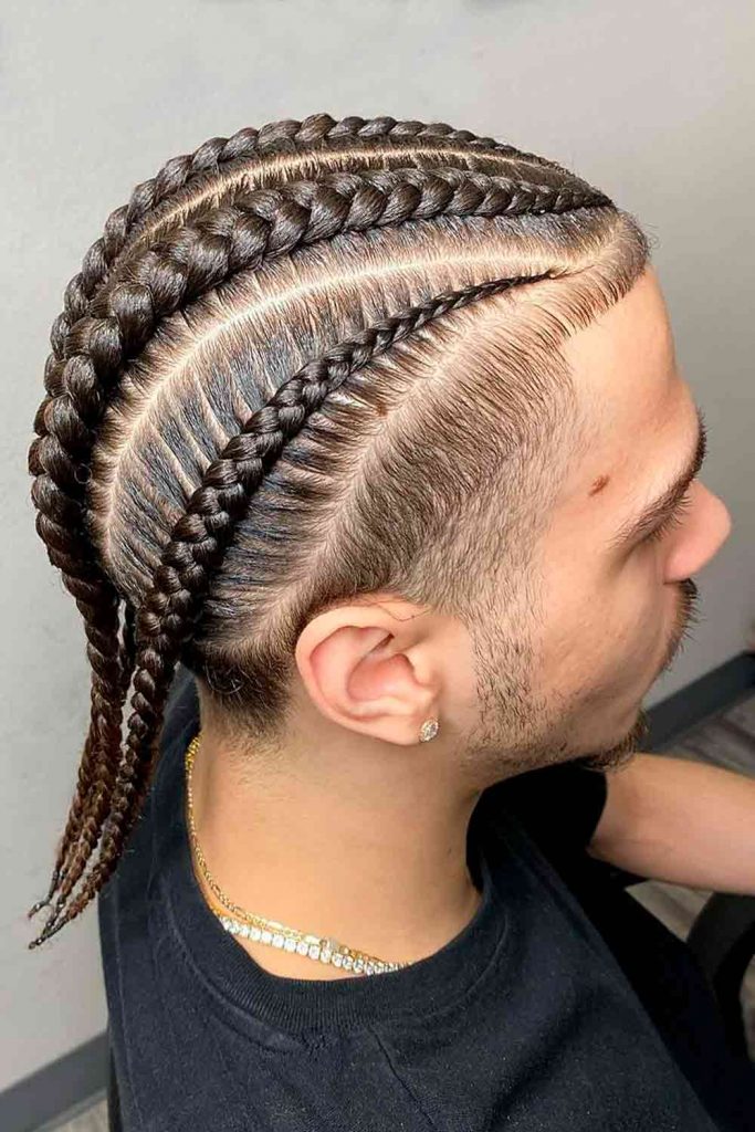 Simple Cornrows Faded Sides #braidsformen #mensbraids #manbraid