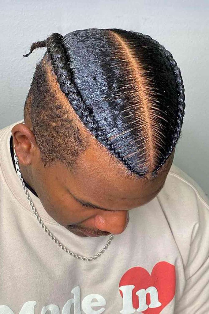 Two Cornrows Styles #cornrows #conrowsmen #cornrowbraids