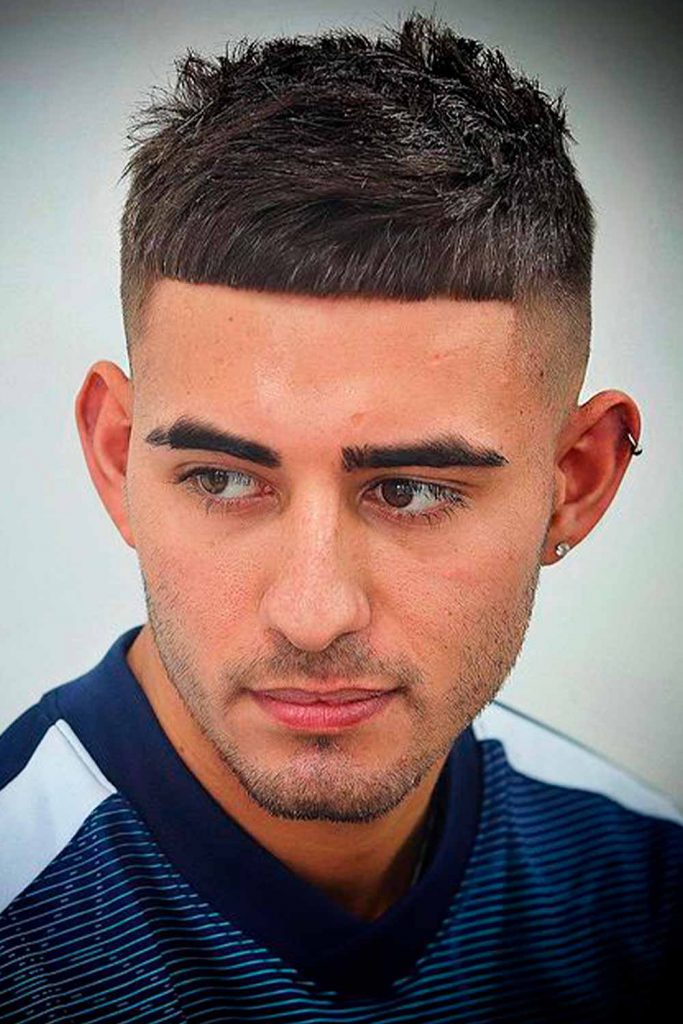 Side Swept Crop Haircut Men #frenchcrop #croppedhaircut #croptopfade