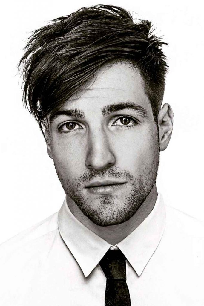 Side-Swept Fringe For A Big Forehead #bigforeheadhairstyles #bigforeheadshairstyles #bigforeheadmen