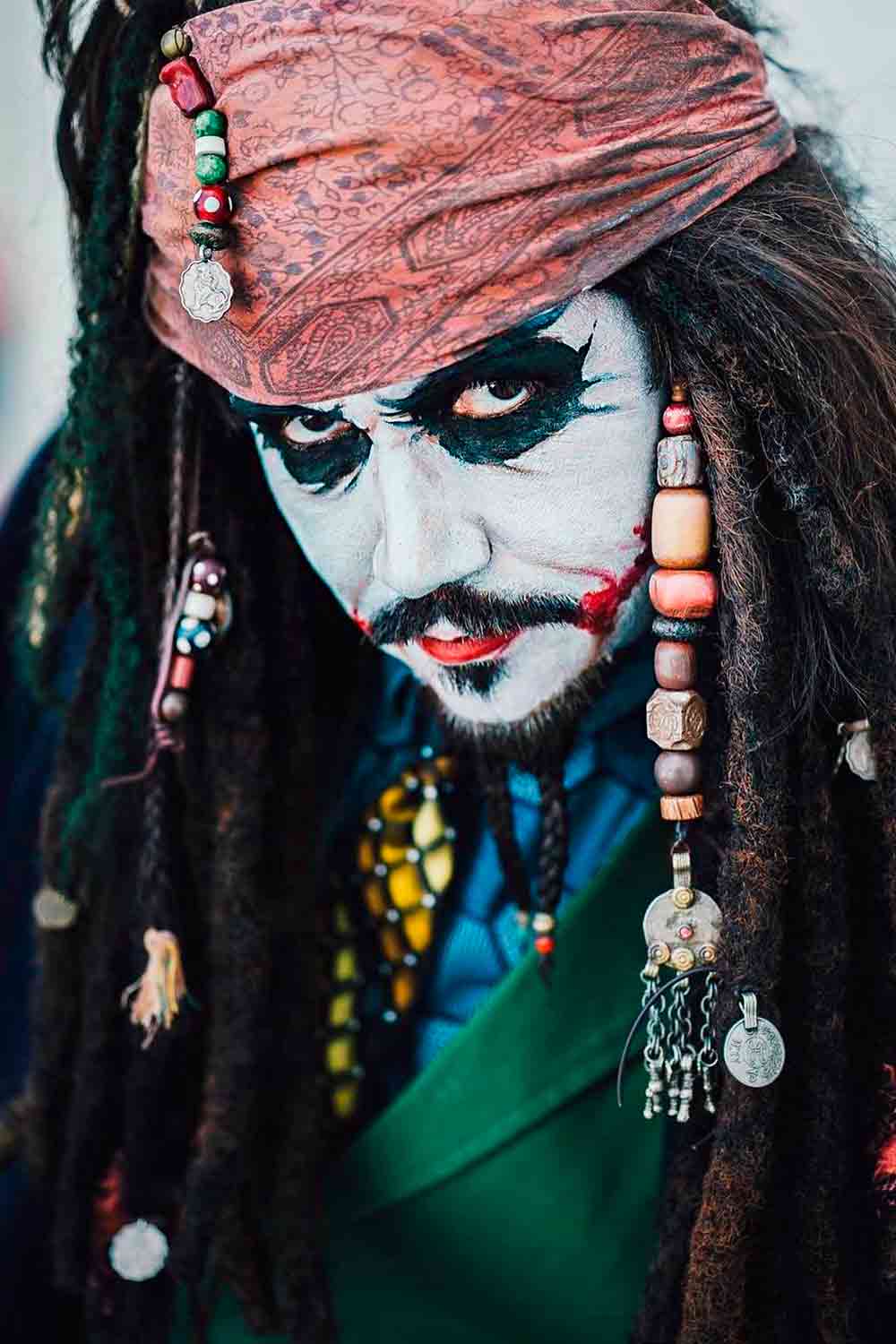 Captain Jack Sparrow #halloweenmakeup #halloweenmakeupmen #mensfacepaint #menshalloweenmakeup #halloweenmakeupformen
