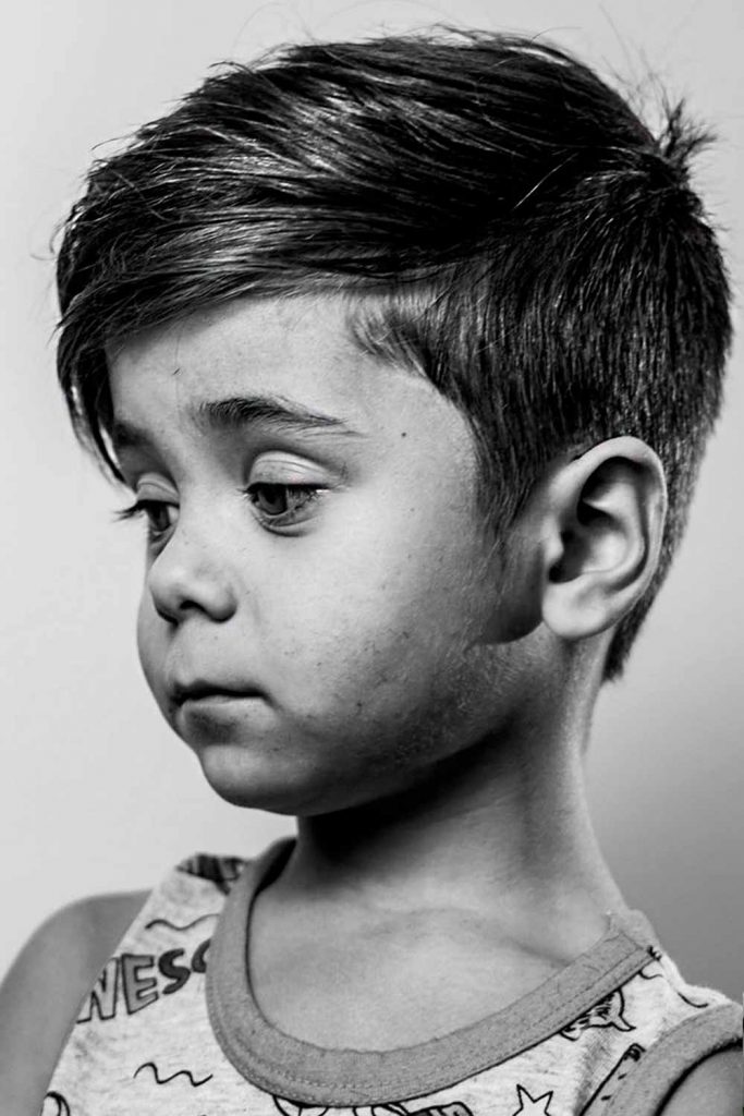 Side Swept Long Bang Toddler Hair Cut #littleboyhaircuts #todlderhaircuts