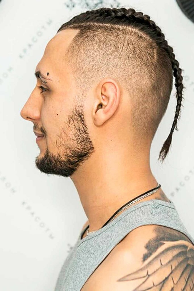 Braided Top Undercut  Fade#longhairstylesformen #menslonghairstyles #longhairmen #menwithlonghair