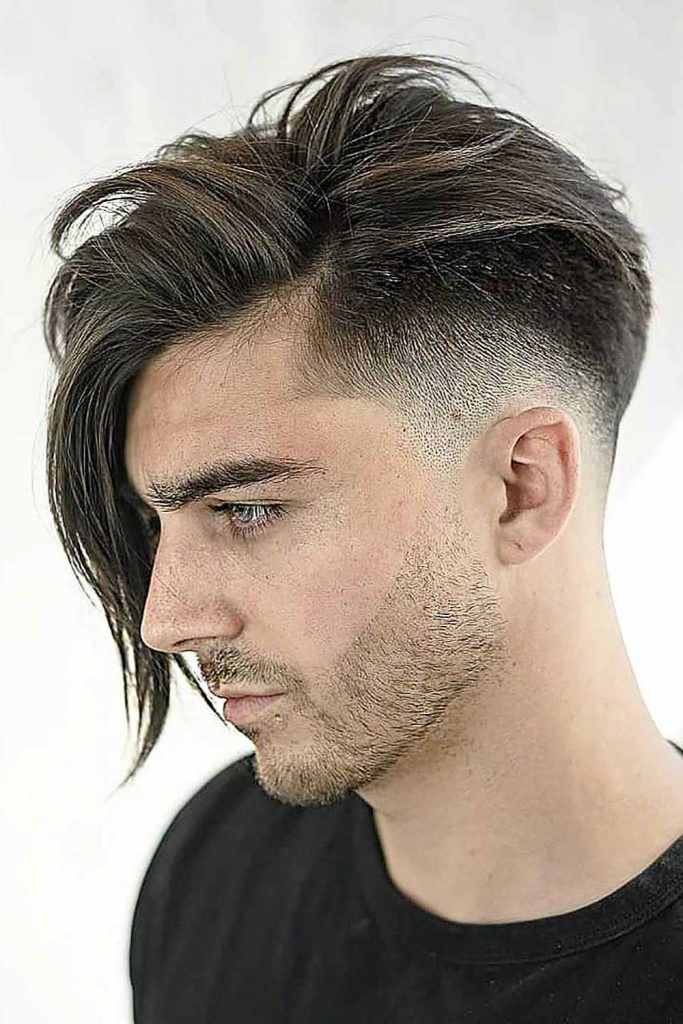 Mid Length Bang Low Fade #lowfade #lowfadehaircut