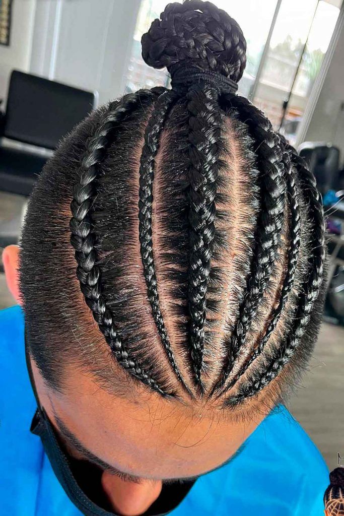 Braided Top Knot #manbunbraids #braidedmanbun