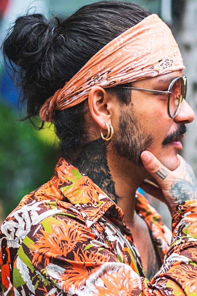 High Bun With Bandana #manbun #menbun #manbuns #mensbun