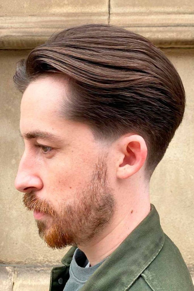 Combed Slick Hair #mediumhaircutsformen #mensmediumhairstyles