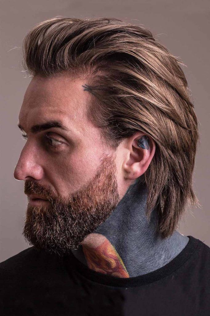 Slick Back Hair #mediumlengthhairstylesformen #mensmediumhairstyles #mensmediumlengthhair #mediumhairmen