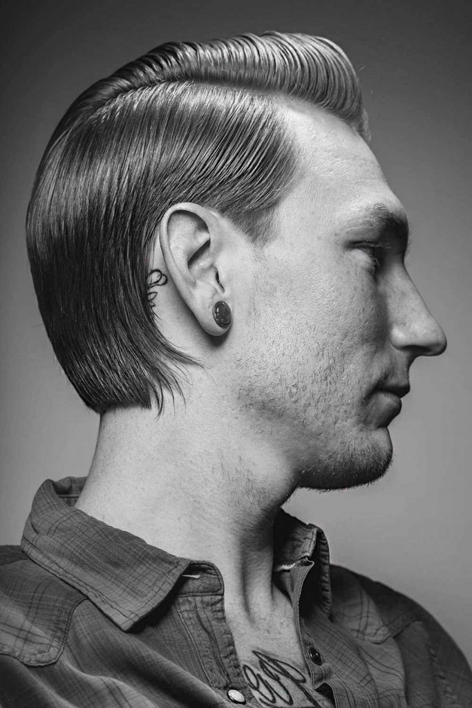 Slick And Parted Mens Medium Length Hair #mensmediumhaircuts #mediumlengthhairstylesformen #mensmediumhairstyles