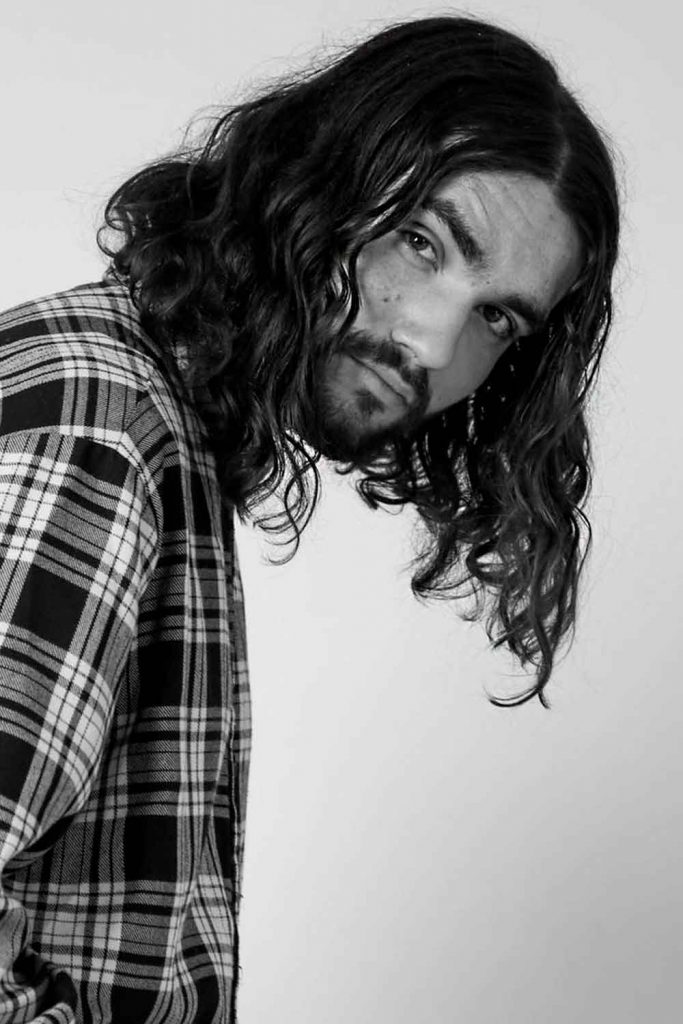 Asymmetrical Wavy Bob #longhairstylesformen #menslonghairstyles #longhairmen