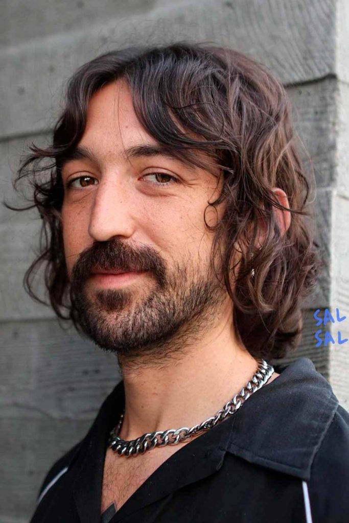 Long Hair Curtain Bangs #menslonghairstyles #longhairstylesformen #longhairmen