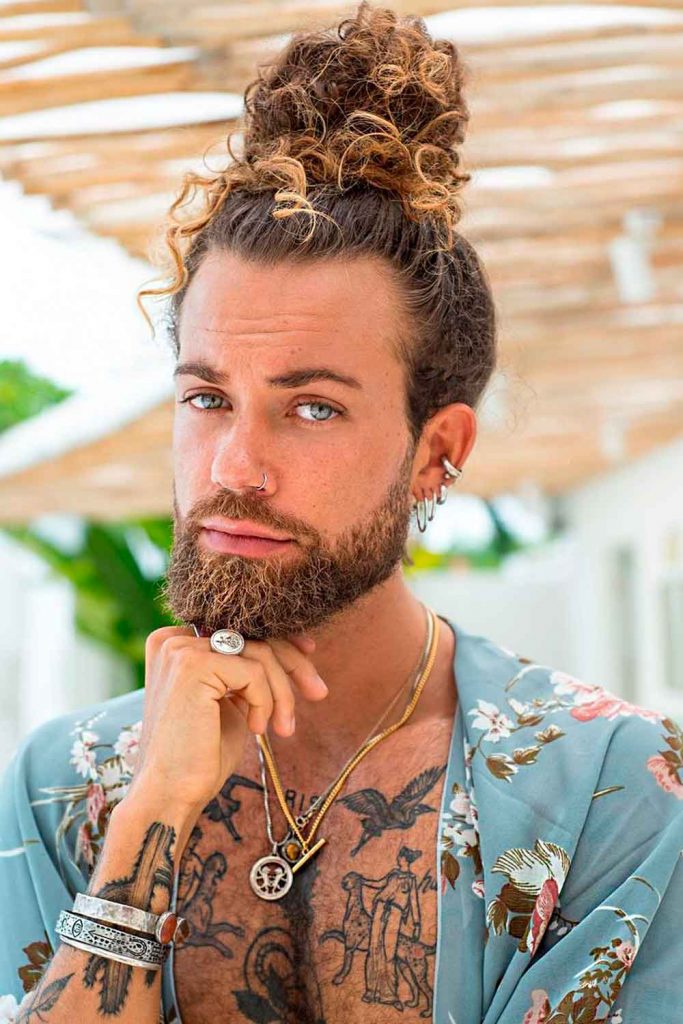 Permed Man Bun #permformen #mensperm #maleperm