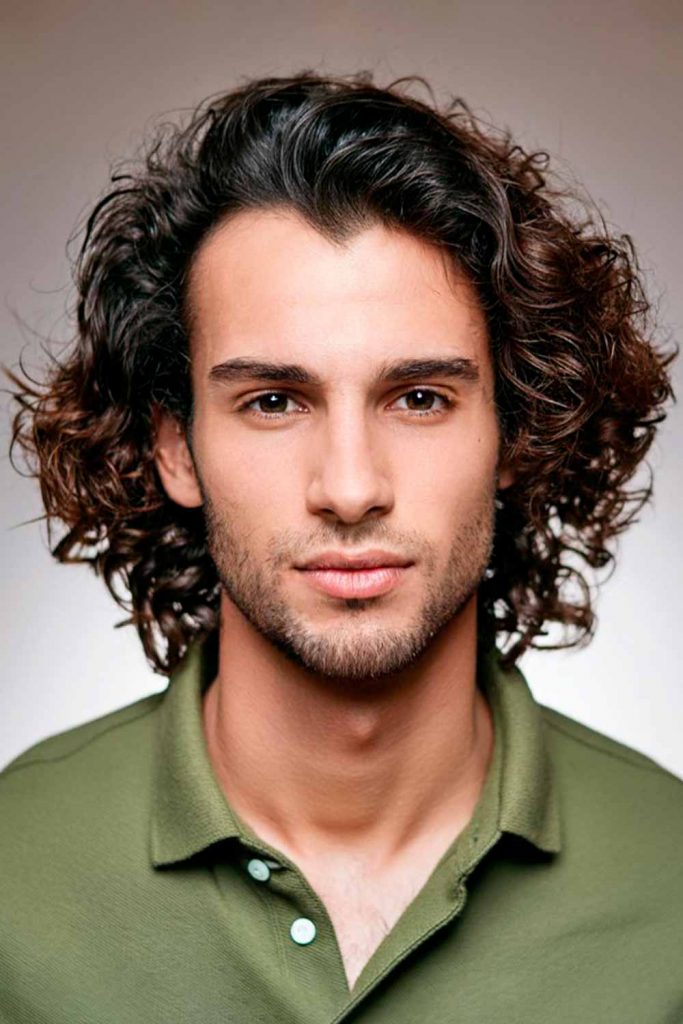 Curly Side Part Long Hair #sidepart #sideparthaircut #sidepartmen