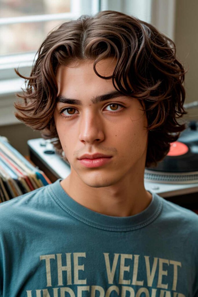 Medium Wavy Middle Part