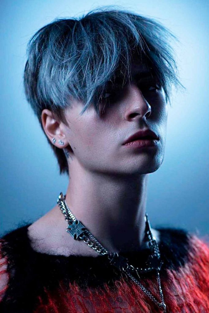 Blue & Layered #twoblockhaircut #kpophaircut #asianhaircut #asianhairstyle