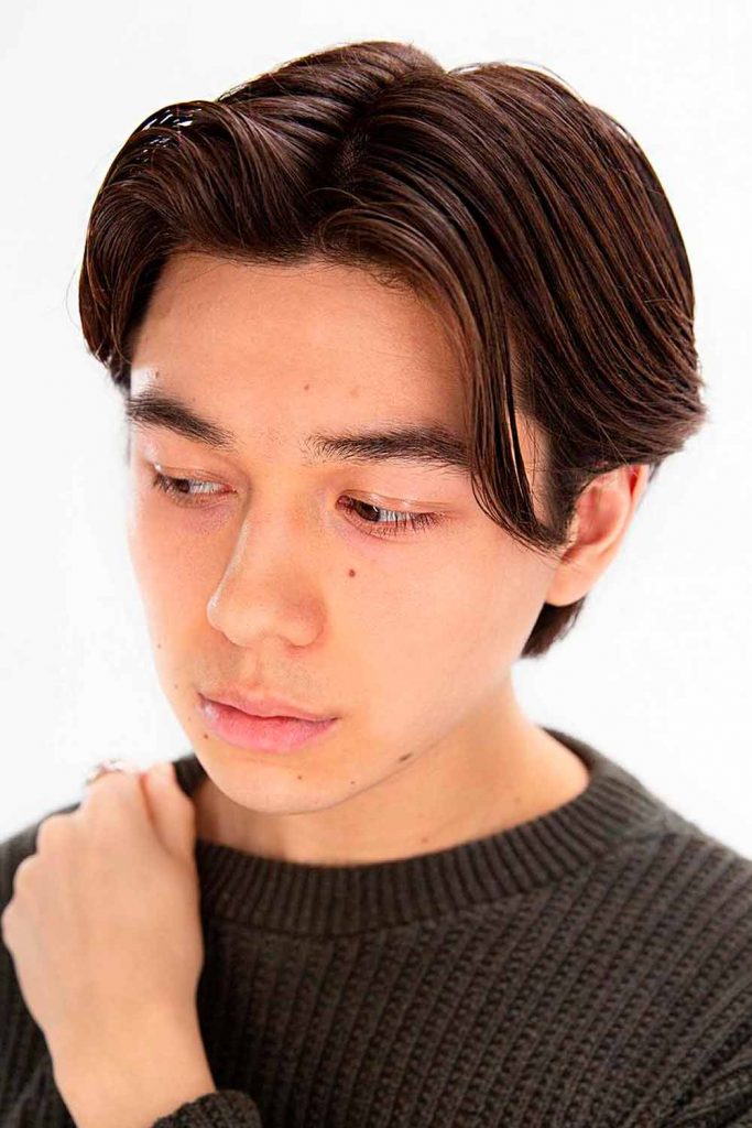 Middle Part + Volume #twoblockhaircut #kpophaircut #asianhaircut #asianhairstyle